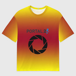Футболка оверсайз мужская Portal 2 gradient, цвет: 3D-принт