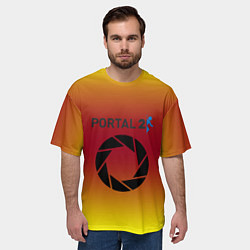 Футболка оверсайз мужская Portal 2 gradient, цвет: 3D-принт — фото 2