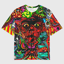 Мужская футболка оверсайз Мексиканский стиль психоделика