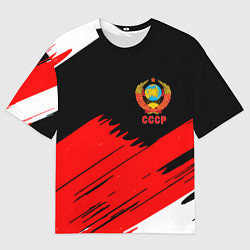 Мужская футболка оверсайз СССР краски абстрактные текстура