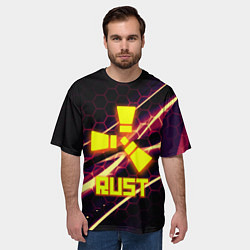 Футболка оверсайз мужская RUST game hexagon, цвет: 3D-принт — фото 2