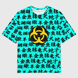 Мужская футболка оверсайз Resident Evil japan pattern