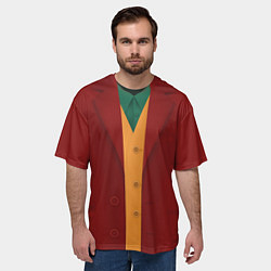 Футболка оверсайз мужская Джокер костюм красный, цвет: 3D-принт — фото 2