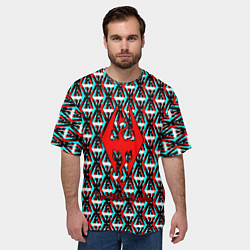 Футболка оверсайз мужская The Elder Scrolls glitch pattern, цвет: 3D-принт — фото 2