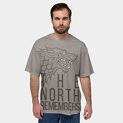 Футболка оверсайз мужская The North Remembers game of thrones, цвет: 3D-принт — фото 2