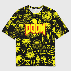 Футболка оверсайз мужская Doom x Witcher, цвет: 3D-принт