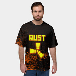 Футболка оверсайз мужская RUST брызги красок лого, цвет: 3D-принт — фото 2