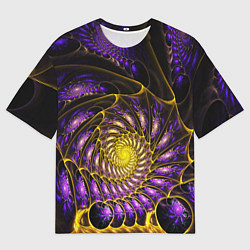 Мужская футболка оверсайз Fractal illusion steel