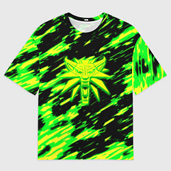 Футболка оверсайз мужская Ведьмак кислотный волк, цвет: 3D-принт