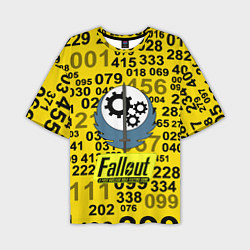 Мужская футболка оверсайз Fallout pattern symbol