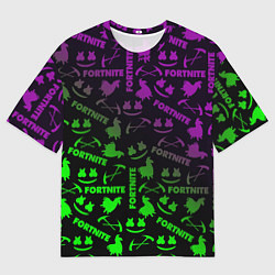 Мужская футболка оверсайз Fortnite кислота неоновая