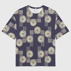 Мужская футболка оверсайз Цветочный геометрический узор