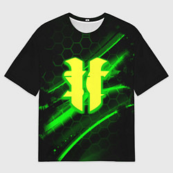 Мужская футболка оверсайз Starcraft 2 кислотные соты линии