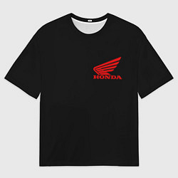 Мужская футболка оверсайз Honda red logo auto steel