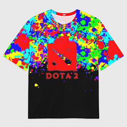 Мужская футболка оверсайз Dota абстрактные краски