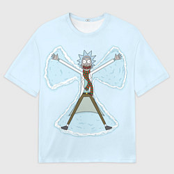 Футболка оверсайз мужская Рик и Морти снег - бабочка, цвет: 3D-принт