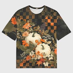 Мужская футболка оверсайз Бледные тыквы