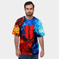 Футболка оверсайз мужская Starcraft fire steel, цвет: 3D-принт — фото 2