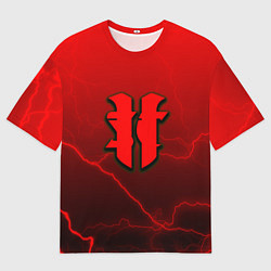Футболка оверсайз мужская Starcraft молнии, цвет: 3D-принт