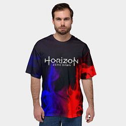 Футболка оверсайз мужская Horizon: Zero Dawn flame steel, цвет: 3D-принт — фото 2