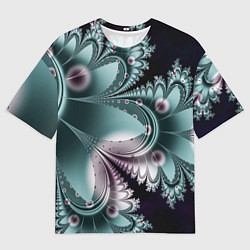 Мужская футболка оверсайз Фракталы узорный стиль
