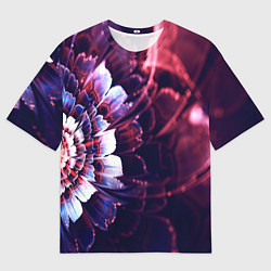 Мужская футболка оверсайз Фрактальный цветок абстракция