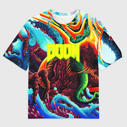 Мужская футболка оверсайз Doom monster mars