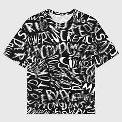 Мужская футболка оверсайз Надписи абстрактные