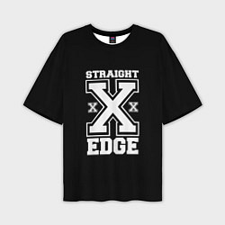 Футболка оверсайз мужская Straight edge SXE, цвет: 3D-принт
