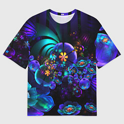 Мужская футболка оверсайз Оптический фрактальный цветок