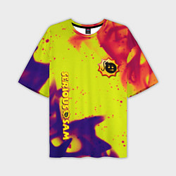 Мужская футболка оверсайз Serious Sam flame yellow