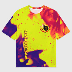 Мужская футболка оверсайз Serious Sam flame yellow