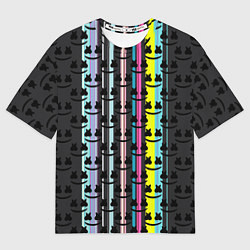 Футболка оверсайз мужская Marshmello dj pattern line, цвет: 3D-принт