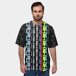 Футболка оверсайз мужская Marshmello dj pattern line, цвет: 3D-принт — фото 2