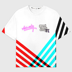 Мужская футболка оверсайз GTA6 vice city line