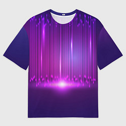 Мужская футболка оверсайз Светящиеся неоновые линии и вспышка света