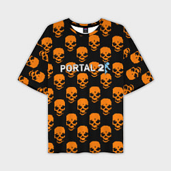 Мужская футболка оверсайз Portal skull pattern