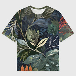 Мужская футболка оверсайз Объемные листья