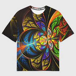 Мужская футболка оверсайз Фрактальный оптический узор в цвете
