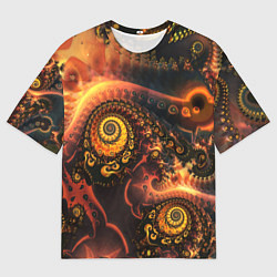 Мужская футболка оверсайз Оптические узоры фракталы