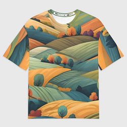 Мужская футболка оверсайз Луга поля