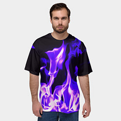 Футболка оверсайз мужская Неоновый огненный стиль, цвет: 3D-принт — фото 2