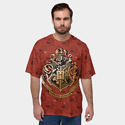 Футболка оверсайз мужская Факультеты Хогвартса, цвет: 3D-принт — фото 2