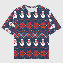 Мужская футболка оверсайз Christmas Background