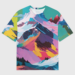 Мужская футболка оверсайз Горы краски