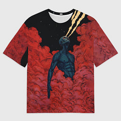 Футболка оверсайз мужская Космический гигант демон, цвет: 3D-принт