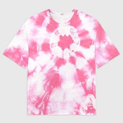 Мужская футболка оверсайз Розовый тай дай