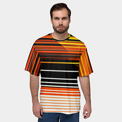 Футболка оверсайз мужская Разноцветные вертикальные линии, цвет: 3D-принт — фото 2