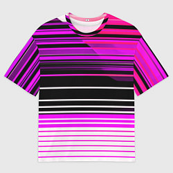 Футболка оверсайз мужская Разноцветные вертикальные линии, цвет: 3D-принт