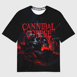 Футболка оверсайз мужская Cannibal Corpse кровавый череп, цвет: 3D-принт